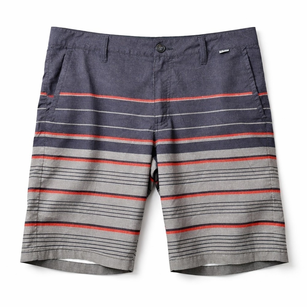 NITROUS BLACK Board Short Sz 32 Black Striped Swim Beach Vacation Resort Coastal